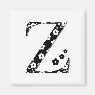 Flower Pattern Letter Z Magnet