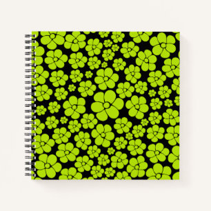 Flower Pattern - Lime Green Notebook