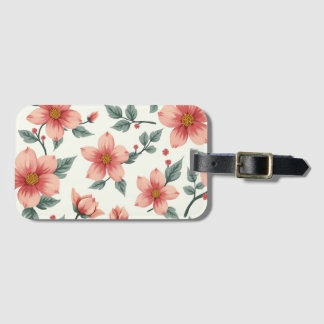 Flower pattern luggage tag