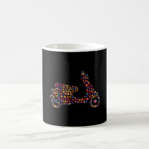 Flower Pattern Motor-Scooter Motorcycle Coffee Mug
