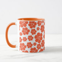 Flower Pattern - Orange and White