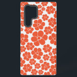 Flower Pattern - Orange and White Samsung Galaxy Case<br><div class="desc">Flower Pattern - Orange and White</div>