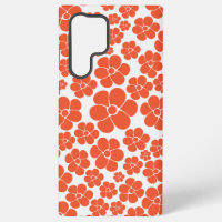 Flower Pattern - Orange and White