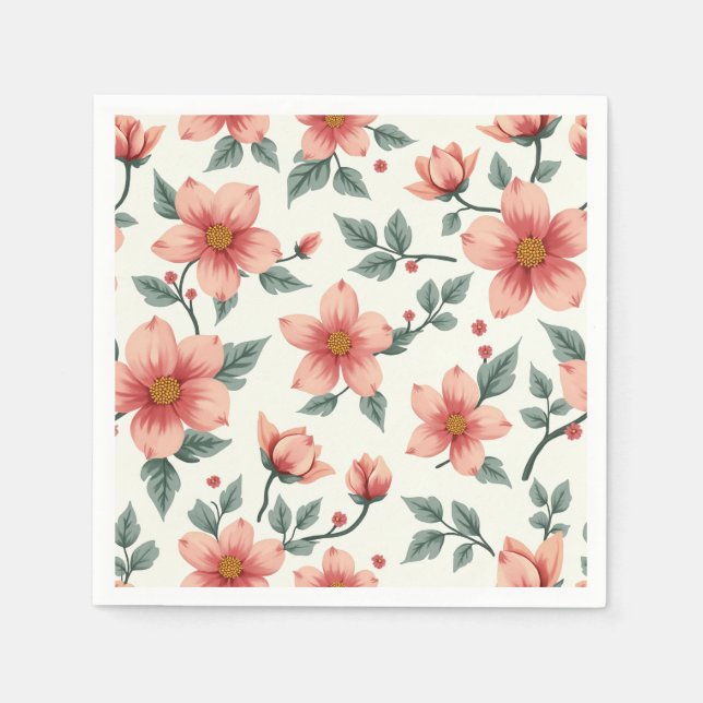 Flower pattern paper napkin (Front)