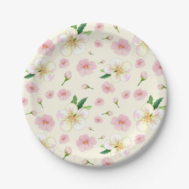 Flower pattern paper plate (Front)