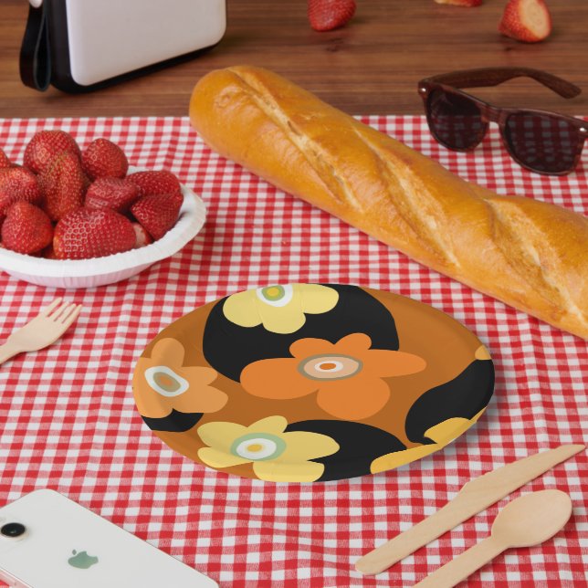 flower pattern paper plate (Picnic)