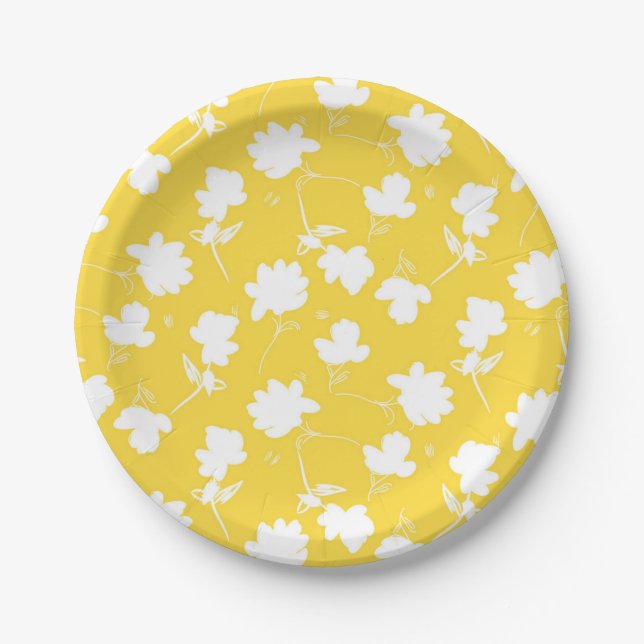 Flower pattern paper plate (Front)