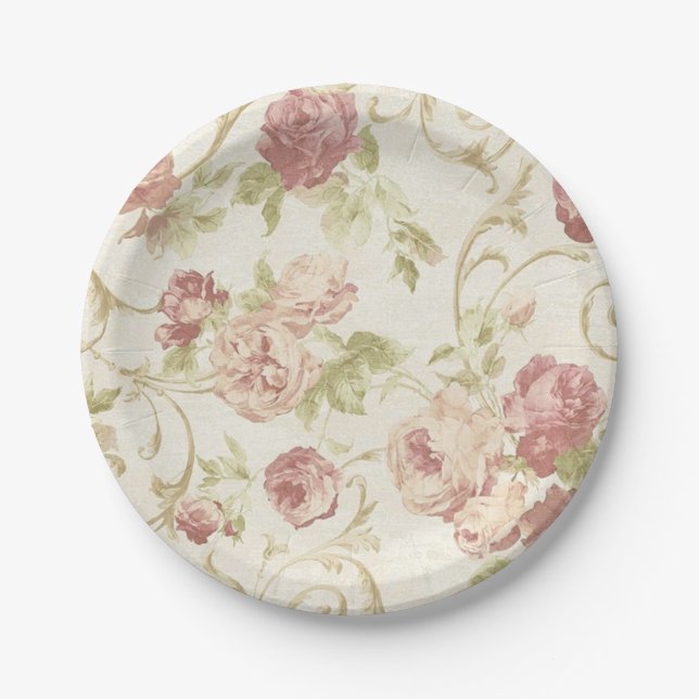 Flower pattern paper plate (Front)