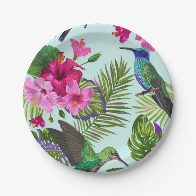 Flower pattern paper plate (Front)