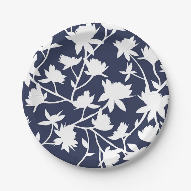 Flower pattern paper plate (Front)