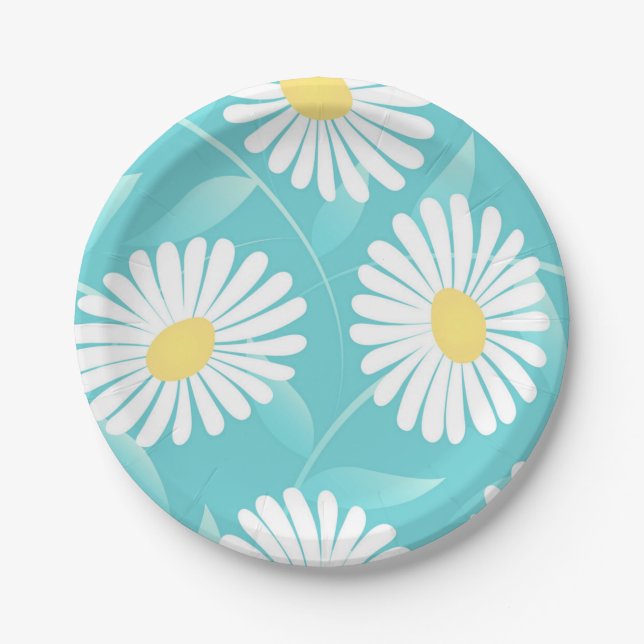 Flower pattern paper plate (Front)