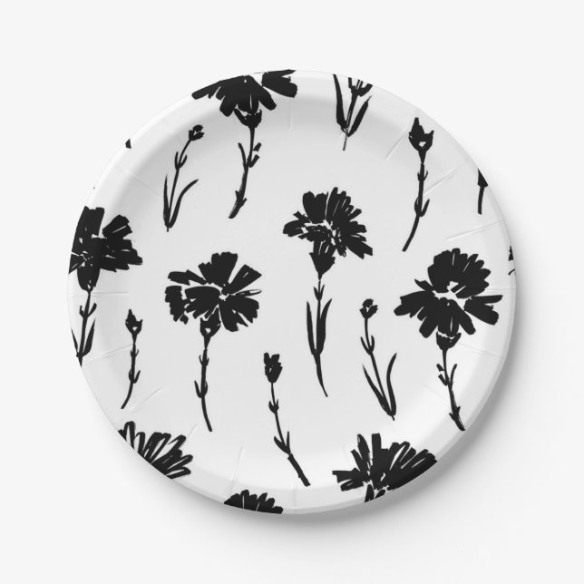 Flower pattern paper plate (Front)