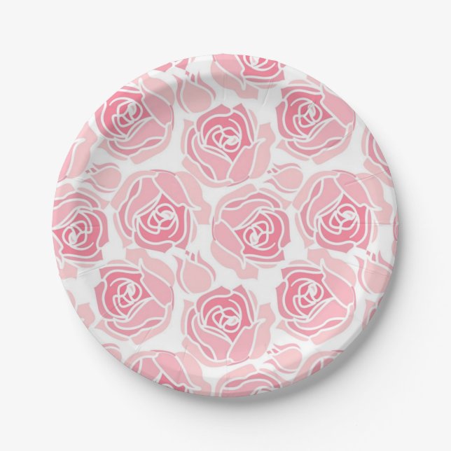 Flower pattern paper plate (Front)