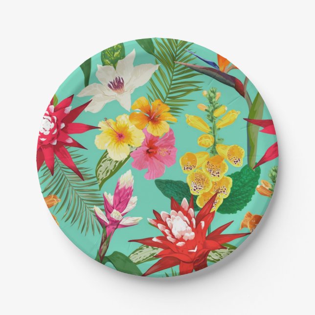 Flower pattern paper plate (Front)