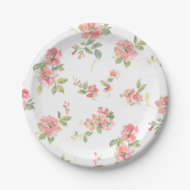 Flower pattern paper plate (Front)