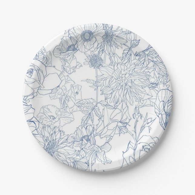 Flower pattern paper plate (Front)