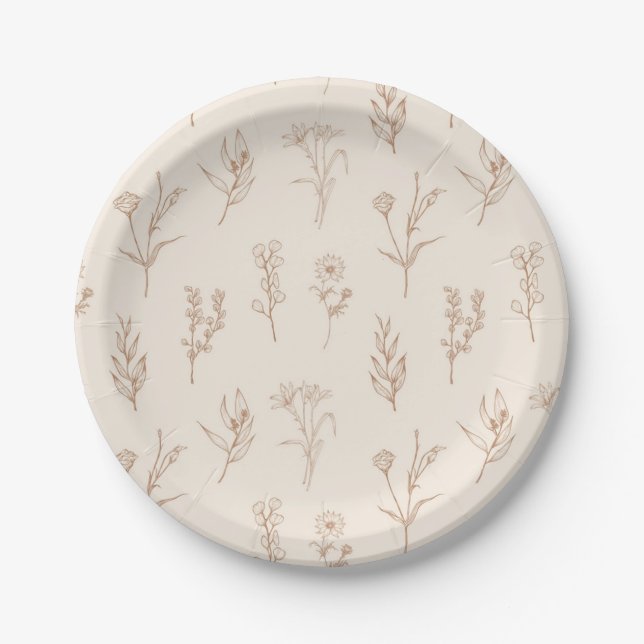 Flower pattern paper plate (Front)