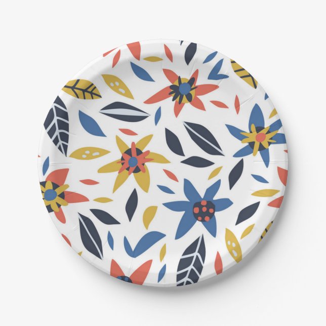 Flower pattern paper plate (Front)