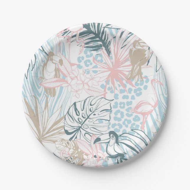 Flower pattern paper plate (Front)