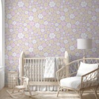 Flower Pattern - Pastel Pink, Yellow and Purple
