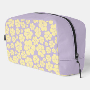 Flower Pattern - Pastel Yellow and Purple Dopp Kit