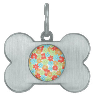 FLOWER PATTERN PET TAG