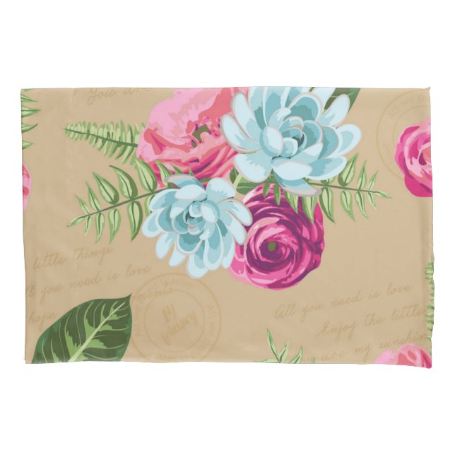 Flower pattern pillowcase (Front)