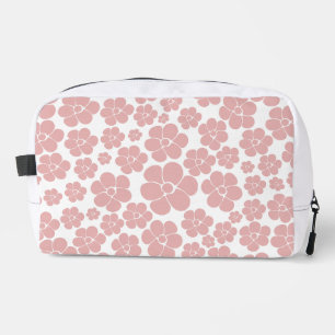Flower Pattern - Pink and White Dopp Kit