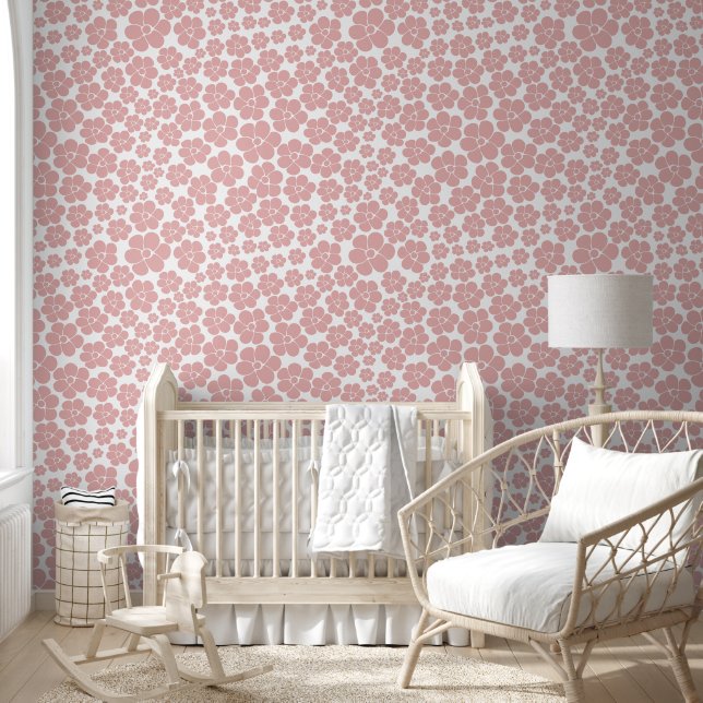 Flower Pattern - Pink and White  Wallpaper (Kids)