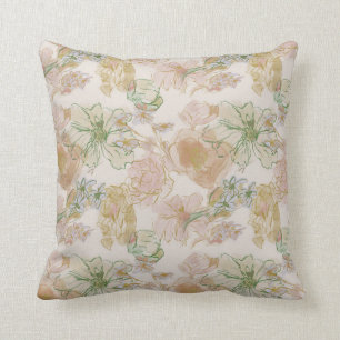 Flower Pattern Pink & Green Cushion