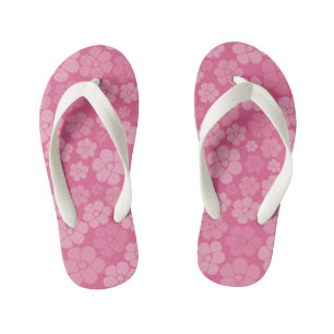Flower Pattern - Pink Kid's Thongs