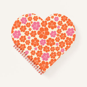 Flower Pattern - Pink, Orange and Cream Notebook