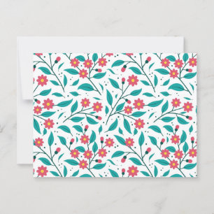 Flower pattern postcard