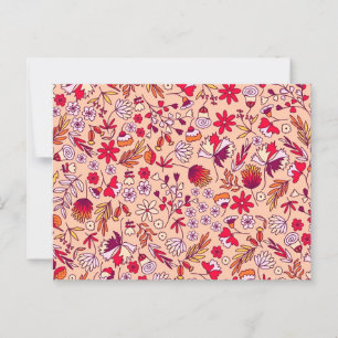 Flower pattern postcard