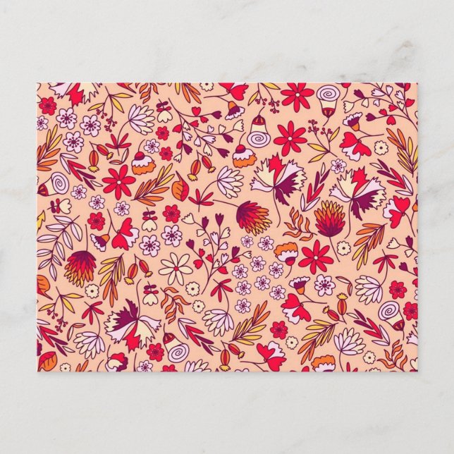 Flower pattern postcard (Front)