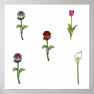 Flower pattern poster