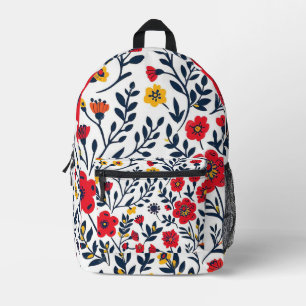 Flower pattern printed backpack