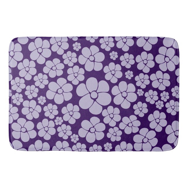 Flower Pattern - Purple Bath Mat (Front)