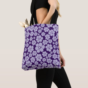Flower Pattern - Purple Tote Bag