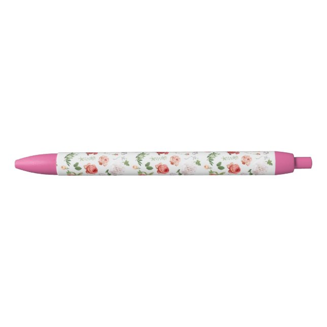 Flower Pattern, Rose Black Ink Pen (Front)