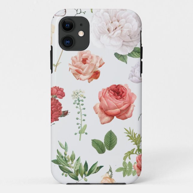 Flower Pattern, Rose Case-Mate iPhone Case (Back)