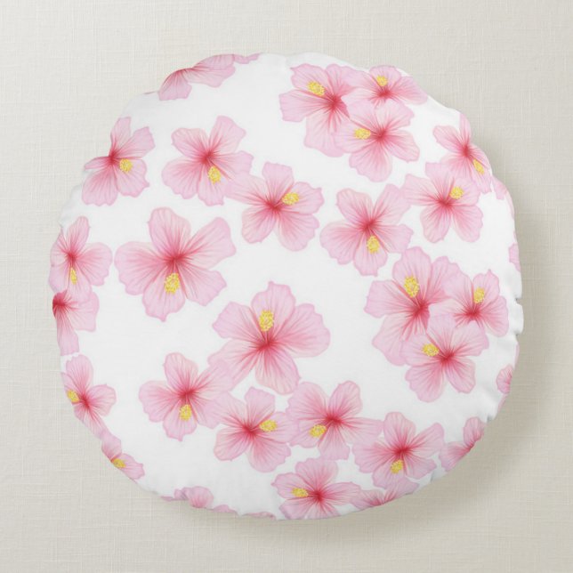 Flower pattern round cushion (Front)