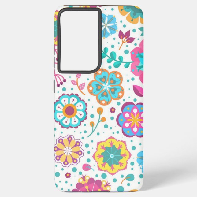 Flower pattern samsung galaxy s21 ultra case (Back)