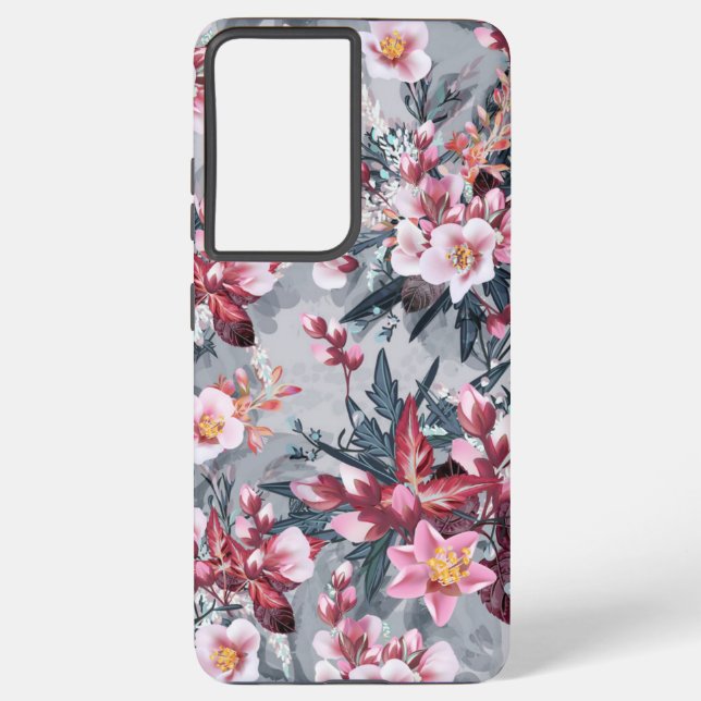 Flower pattern samsung galaxy s21 ultra case (Back)