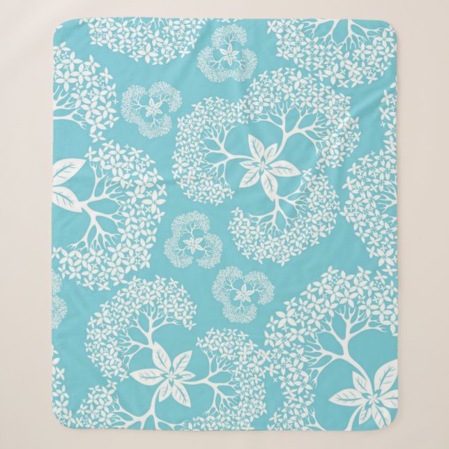 Flower pattern sherpa blanket (Front)