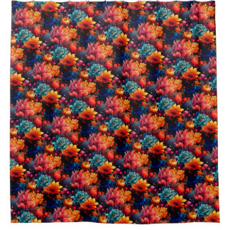 Flower Pattern Shower Curtain