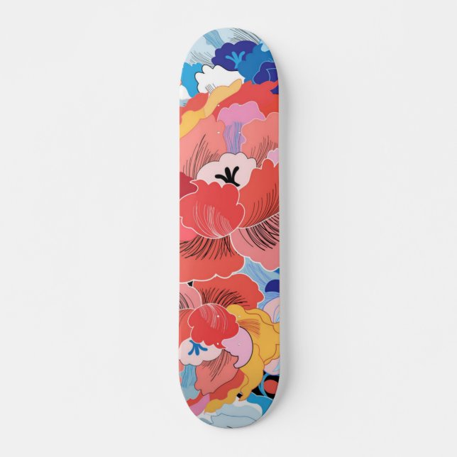 Flower pattern skateboard (Front)