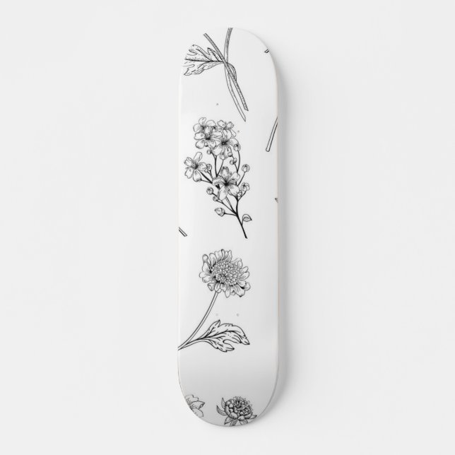 Flower pattern skateboard (Front)