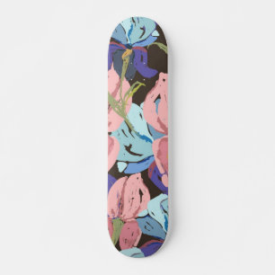 Flower pattern skateboard