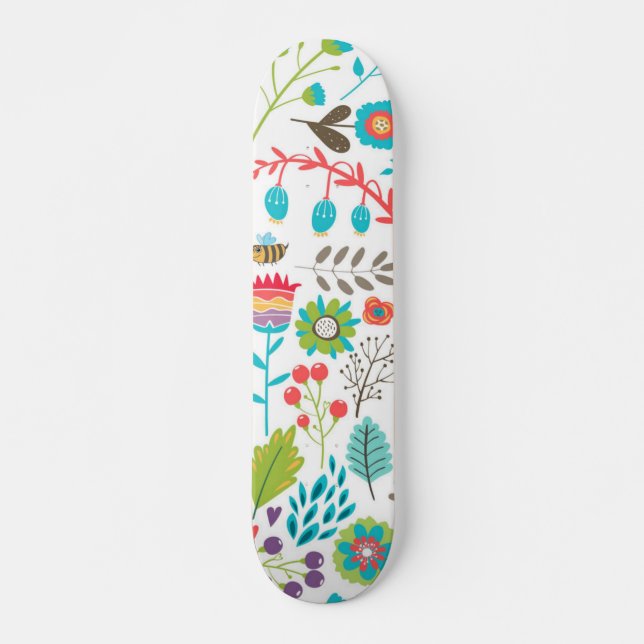 Flower pattern skateboard (Front)